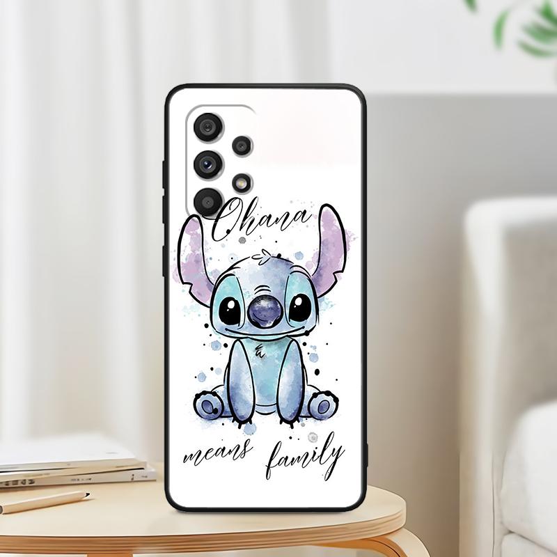 OHANA Stitch Cute для Samsung Note 20 10 Ultra Plus A31 A14 A12 A70 A34 A25 A04 A05 A15 A24 5G черный чехол для телефона