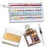 Мини-коробка для акварельных красок Pocket Artist Travel Set 8/15-цветная палитра из орехового дерева с металлическим зажимом Портативная акварельная ручка