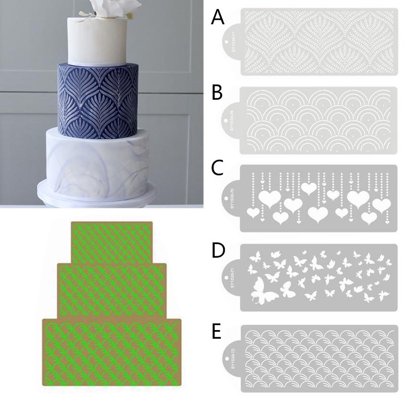 1 шт., трафареты для торта, пластиковые кружевные трафареты для торта, шаблон с шипами пшеницы