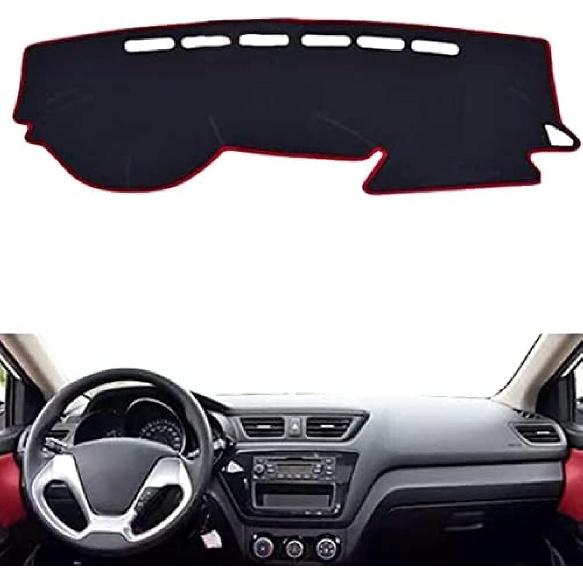 Коврик на приборную панель автомобиля, для Kia Rio 3 2012 2013 2014 2015 2016 2017, Черный край, Противоскользящий коврик, Накладка на приборную панель, Аксессуары для стайлинга интерьера