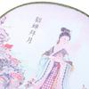 Round Hand Fan Chinese Style Vintage Printing Silk Fan Wedding Dance Accessory