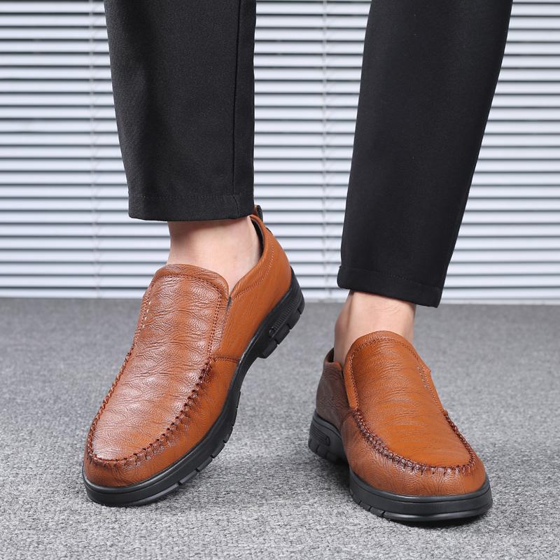 Мужская кожаная повседневная обувь, роскошные брендовые мужские лоферы, мокасины, дышащая нескользящая черная/коричневая обувь для вождения