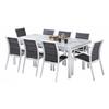 Salon de jardin Ensemble ModuloWood T 8/12 + F 8 Verre Déco Bois Blanc Wilsa Garden