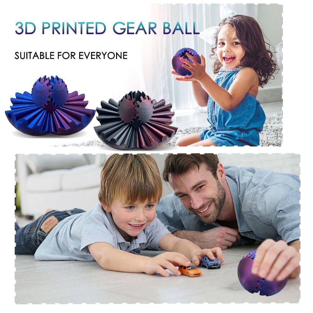 Gear Sphere 3D Printed Gear Ball Anxiety Relaxing Stress Ball New Spin Ball  for Adults