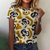 Летняя женская одежда футболка с 3D-принтом круглый вырез леопардовый принт короткий рукав повседневный топ свободная дышащая женская футболка