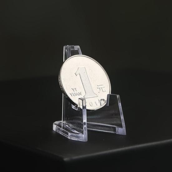 24 шт., прозрачная подставка для монет, мини-стабильная треугольная коллекционная карточка, маленькая художественная нашивка, памятная медаль, держатель для дисплея, стойка для выставок