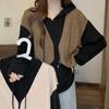Women's Autumn Contrasting Color Hooded Long Sleeve Casual Tops