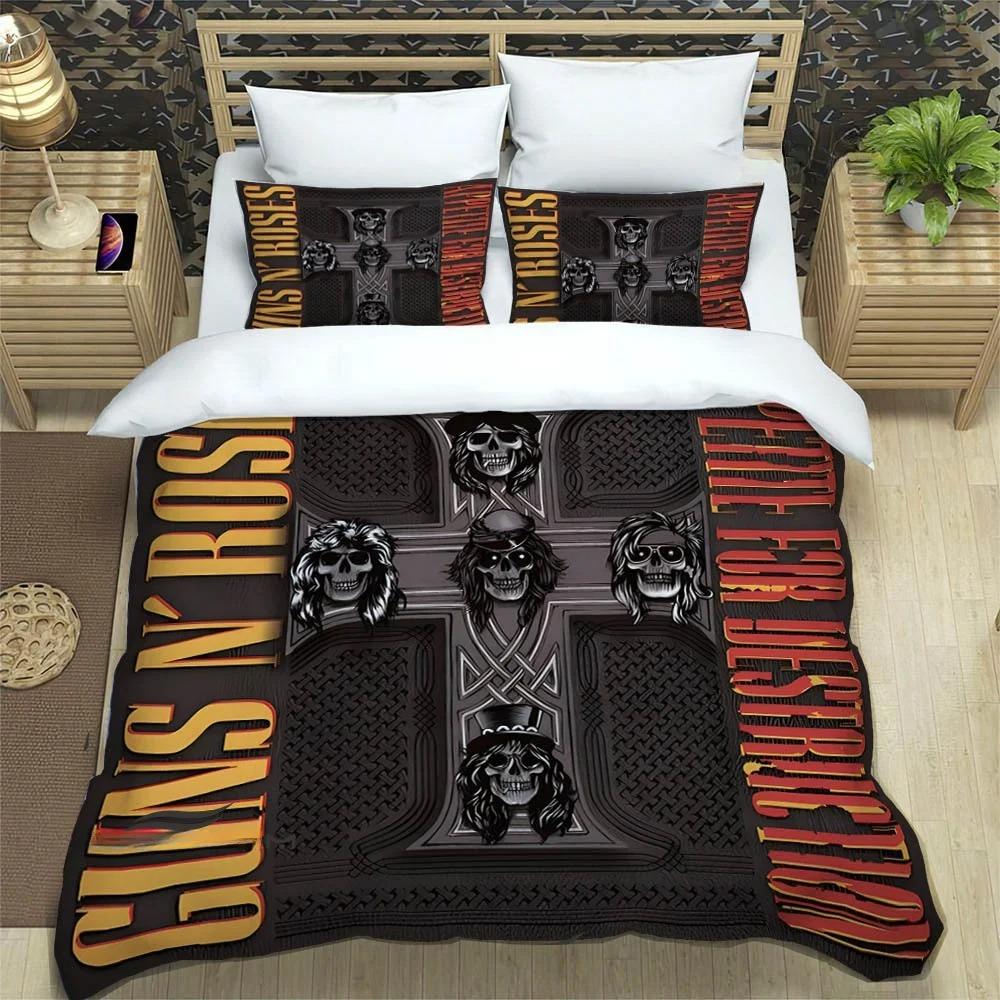 Rock Band Guns N' Roses Bedding Sets Exquisite Bed Supplies Set Duvet Cover Bed Comforter Set Bedding Set Luxury Birthday Gift