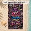 Hearts Theme Soft Beach Towel Personalized Custom Name Text Towel Portable for Beach Pool Travel