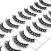 10 пар накладных ресниц с завитками, 3D норковые ресницы, многоразовые пушистые накладные ресницы