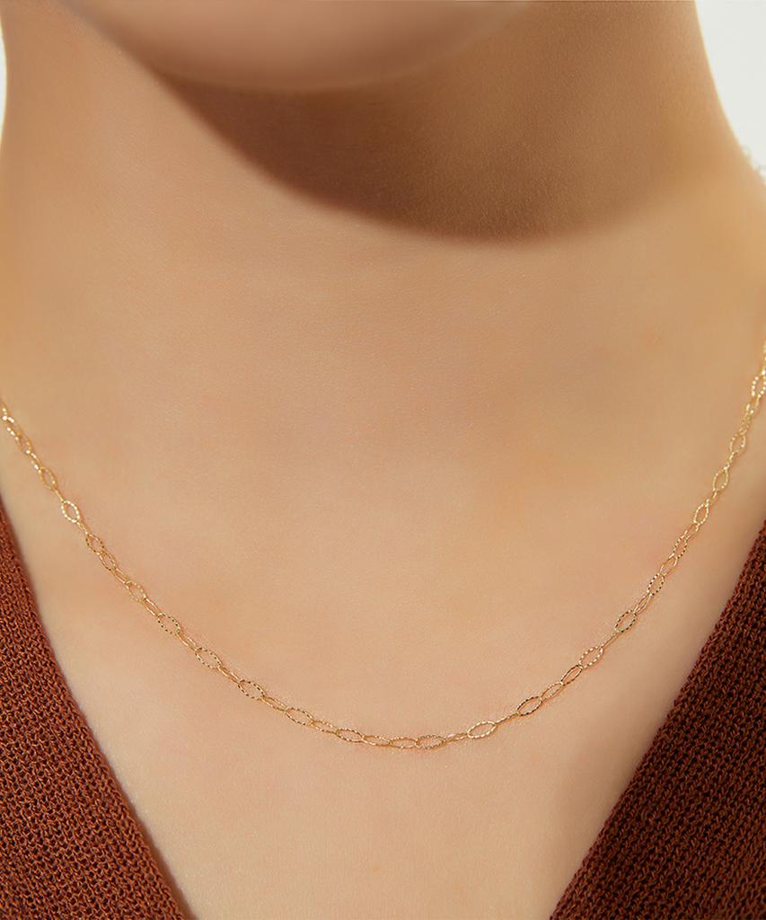 Helene Jewelry 14K 18K Nemo Oval Chain Gold Necklace (Type A)