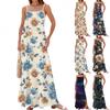 Women's Spring And Summer Casual Fashion Adjustable Suspenders Printed Long Dress