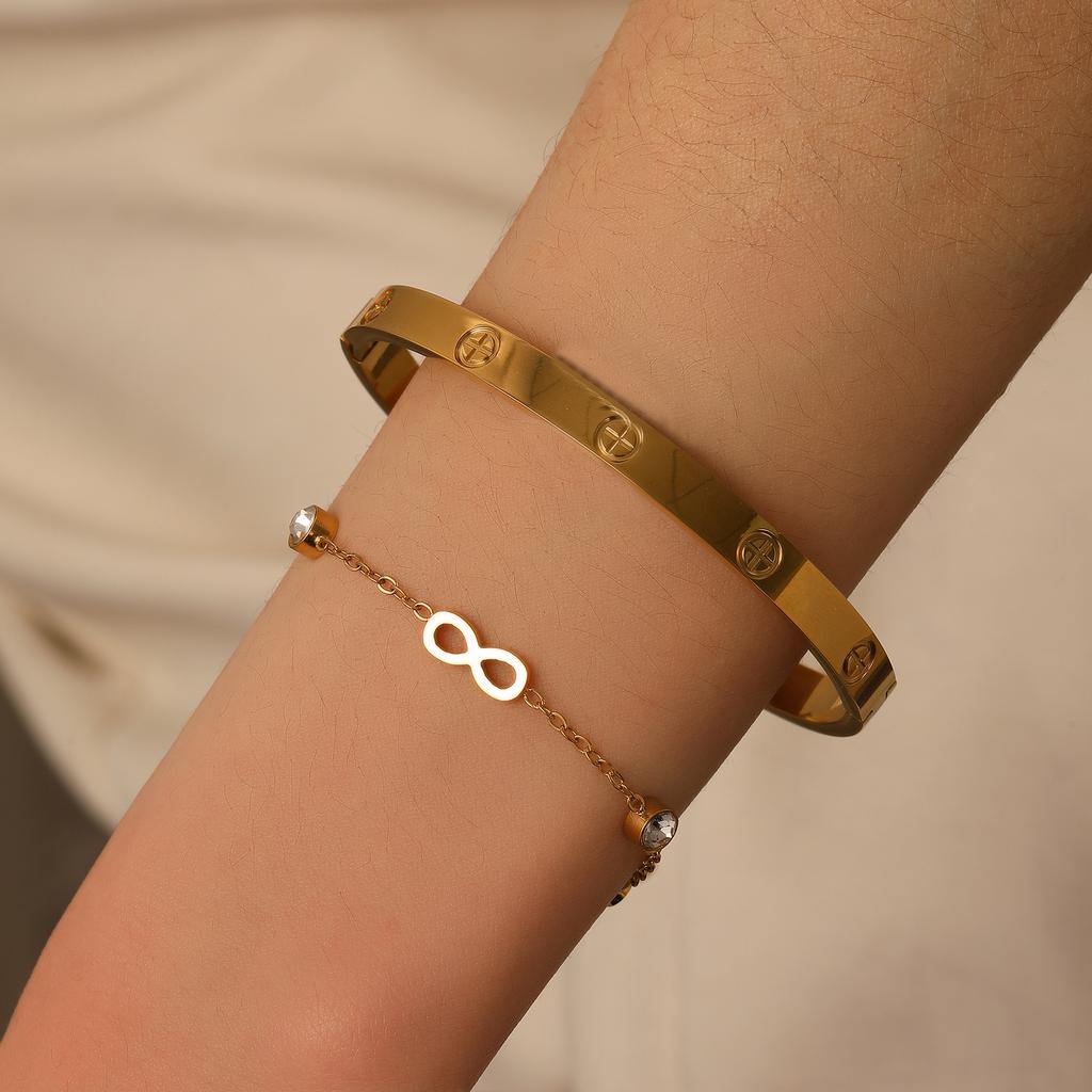 New Niche Bracelet Color Fashion Stainless Steel Bracelet Light Luxury High-end Cross Bracelet Jewelry Women