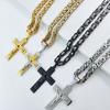 Новое плоское ожерелье из нержавеющей стали с крестом, ювелирные аксессуары