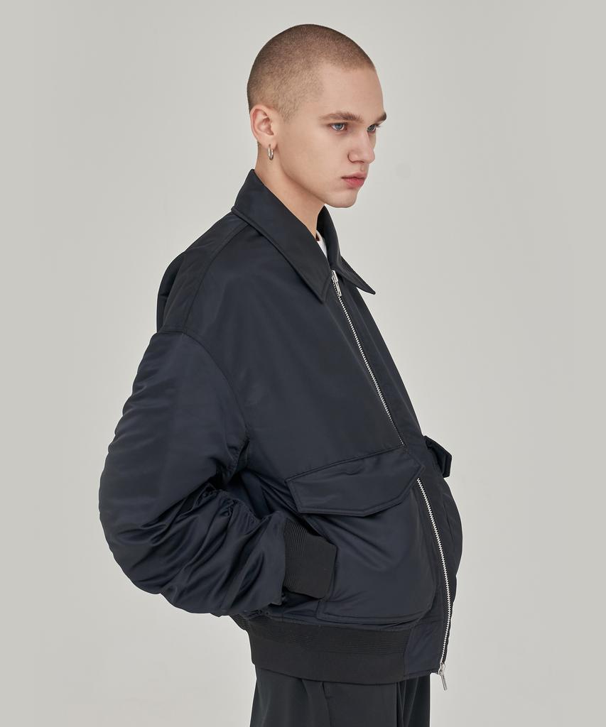 Intersection Oversized Double Pocket Ma-1 Jumper [Black]