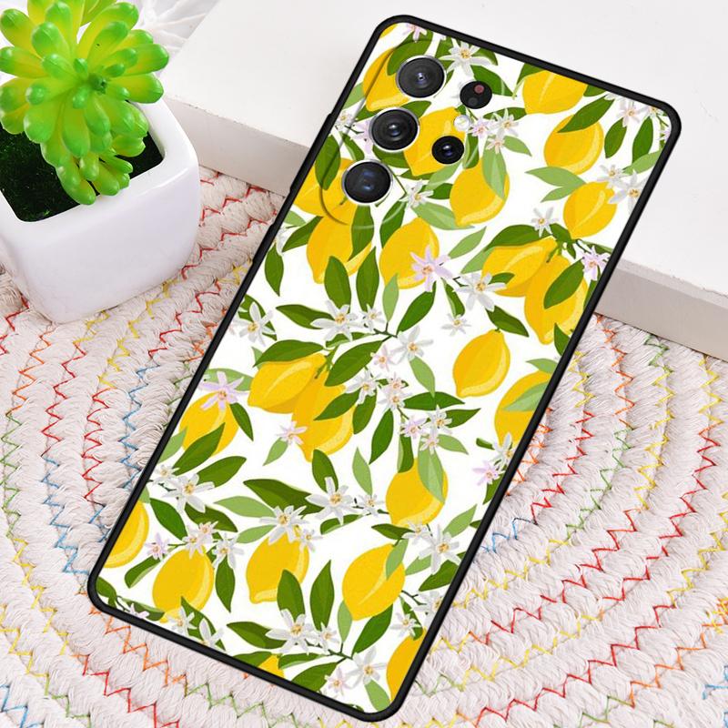 Tropical Summer Fruit Lemon soft TPU Phone Case For Samsung Galaxy note 10 pro S26 S25 S24 S23 S22 Ultra Plus S21 FE S20 Cover