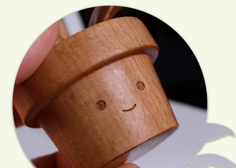 Eight Directions Wealth: Solid Wood Rotating Flower Pot - Perfect New Year Gift