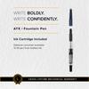 CROSS ATX Brushed Finish Dark Blue Fountain Stainless Steel Nib Pen, (F) N886-45FJ