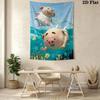 Cartoon Diving Piglet Pattern Home Decor Tapestry, Wall Hanging, Decorative RV Wall Cloth.NGT0928395