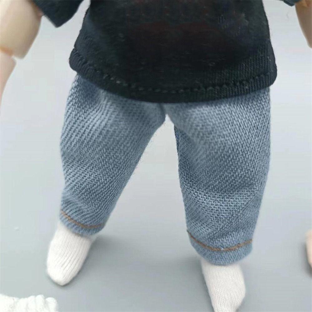 Модная одежда для кукол, футболка, мини-джинсовые брюки для 1/11 куклы OB11/Obitsu11Dolls/1/12Bjd