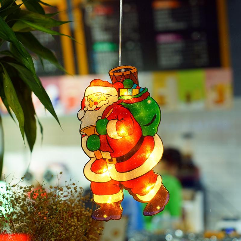 Трансграничное новое светодиодное рождественское украшение, свет Санта-Клауса, снеговика, лося, окна на присоске, свет праздника
