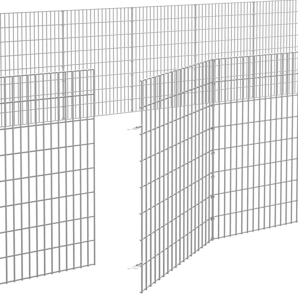 Vidaxl Kojec Dla Zwierząt, 48 Paneli, 54X80 Cm, Galwanizowane Żelazo