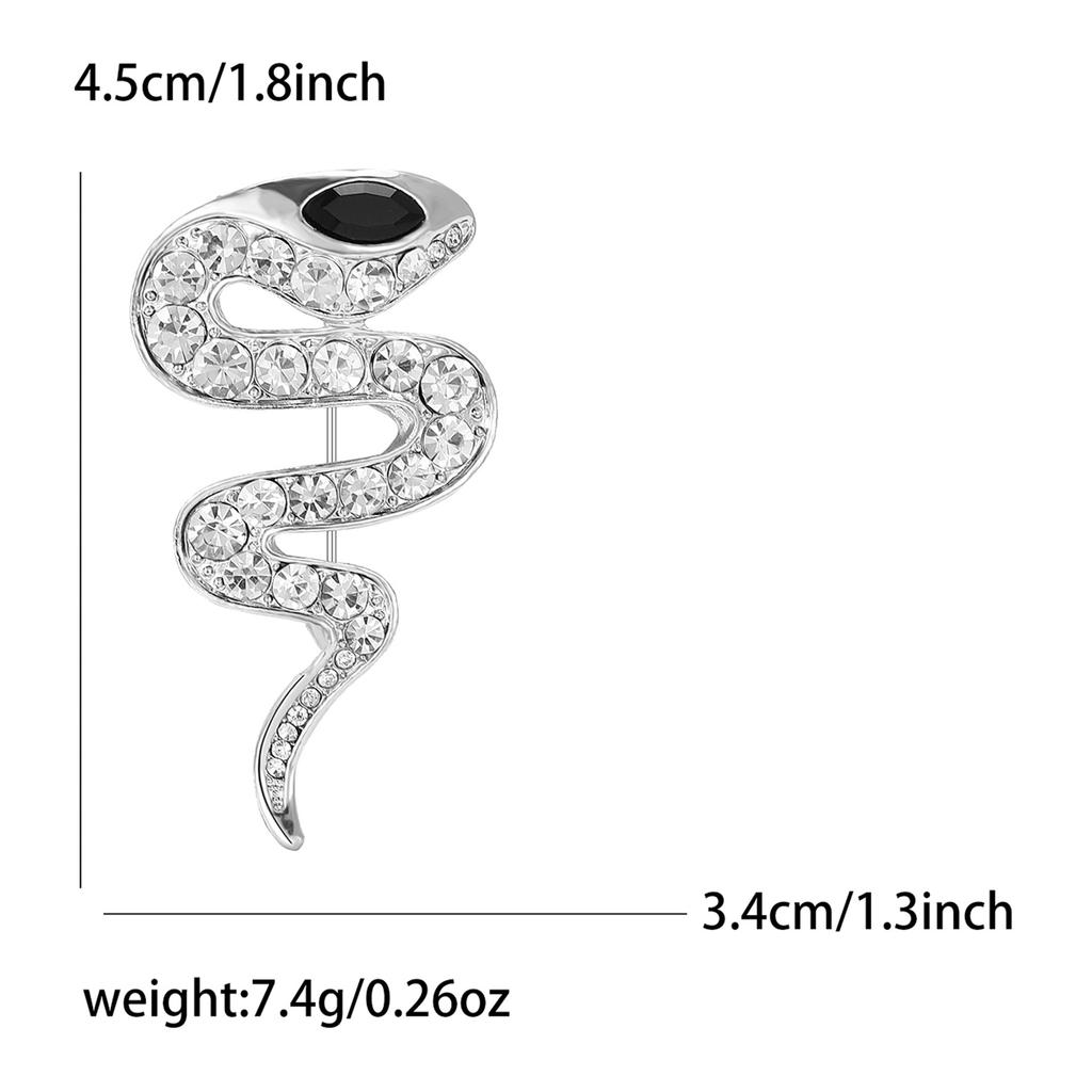 Creative Exquisite Alloy Rhinestone One-Eyed Snake Brooch Fashion Versatile Men'S And Women'S Clothing Corsage Jewelry Pin