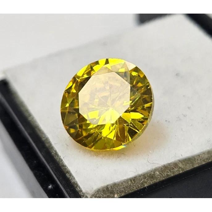 Round Cut Zircon Yellow Color 8+ Ct Beautiful Certified Loose Gemstone
