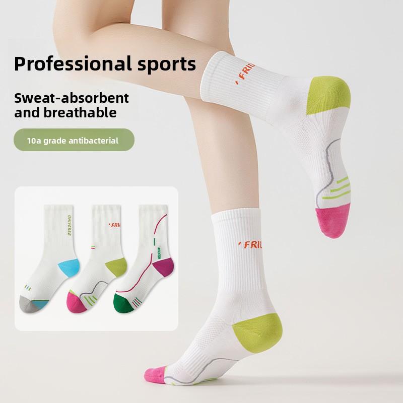 Женские профессиональные уличные альпинистские беговые бадминтонные спортивные противоударные нескользящие потные дышащие носки-гольфы1