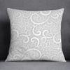 Gray Low White Flower Pattern Home Decoration Pillowcase Square Pillowcase Home Office Decoration Cushion Cover