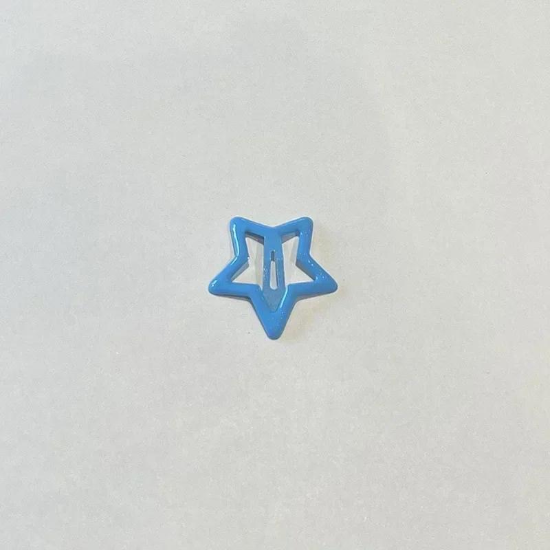 20 шт. красочные заколки для волос в форме звезды BB для девочек Y2K сладкие заколки-звезды для женщин простые металлические защелкивающиеся заколки для волос головные уборы ювелирные аксессуары