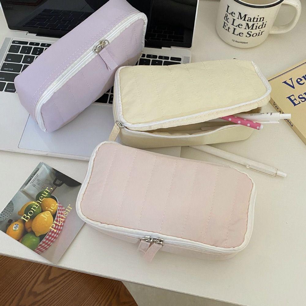 Портативная сумка для хранения канцелярских принадлежностей, вместительная сумка для хранения косметики, модная пенал