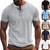 Mens Casual Breathable Loose Short Sleeve Henley Summer T Shirt