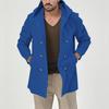 New Men's Mid-length Slim-fit Windbreaker Hooded Casual Solid Color Jacket