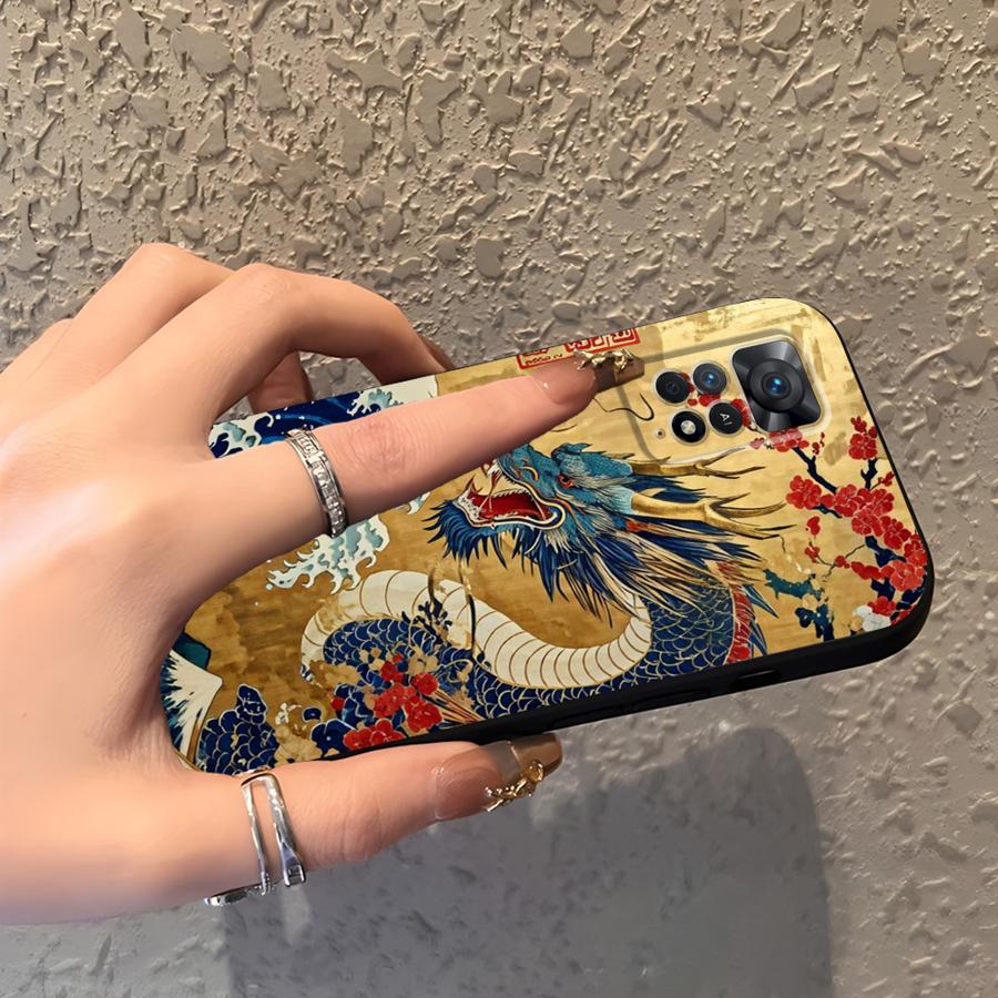 Мультяшный Ретро Чехол-Крышка с Драконом для Телефона Xiaomi Redmi Note 14 12C 13C 9 8 7 12 11 A3 A1 K80 13 Pro Plus 14C A4 A5 10 K40 A2 A1