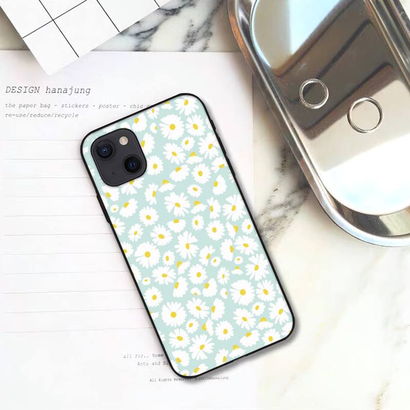 Летний чехол для телефона с цветком ромашки для iPhone 11 12 Mini 13 14 Pro XS Max X 8 7 6s Plus 5 SE XR Shell