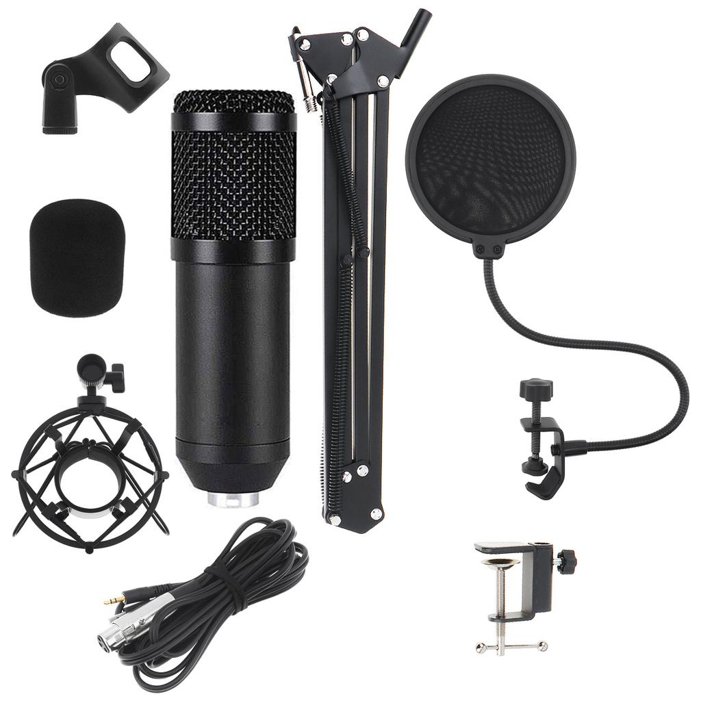 Профессиональный конденсаторный микрофон BM 800 со стойкой и поп-фильтром для студии/записи