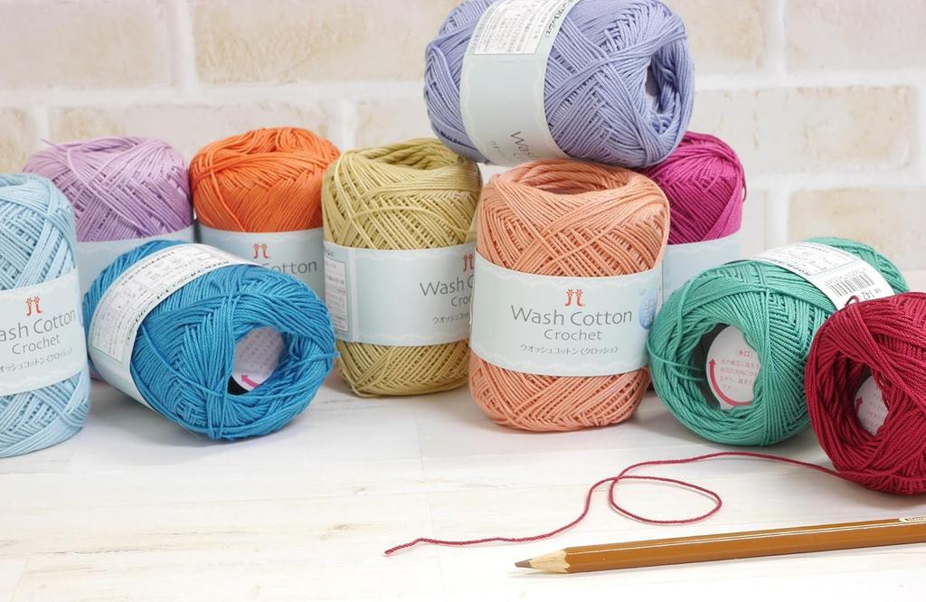 Hamanaka Wash Cotton Crochet Fine 140 25g Set of 5 3842 Set Yarn, Weight, Col. Orange, (approx. 104m), balls,
