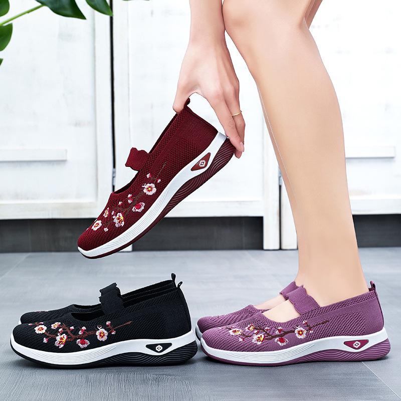 Women's Shoes Large Size Casual Shoes Summer New Fly-woven Breathable Mesh Shoes Soft Sole Comfortable Shoes Women's