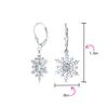 Winter Holiday Party Christmas Drop Dangle Clear Star Snowflake Earrings for Women and Sterling Silver Lever "Frozen Teens. .925 Back"