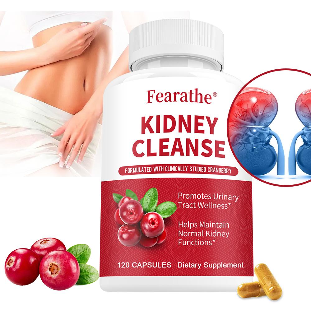 Fearather Kidney Cleanse Dietary Supplement -Cranberry, Vitamin K-120 Capsules