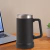 700ML Beer Stein Double Wall Insulation Stainless Steel Coffee Mug Thermal Tumbler for Hot Cold Drinks Big Grip Shatterproof Adventure Drinking Cup