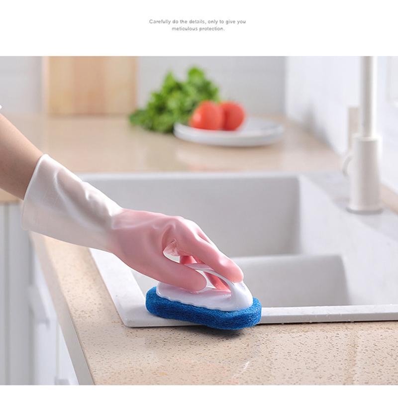 Kitchen Gloves Rubber Household PVC Dishwashing Tools 1PCS Reusable Durable Cleaning Tools Non-slip Protective Handwear Premium Accessories