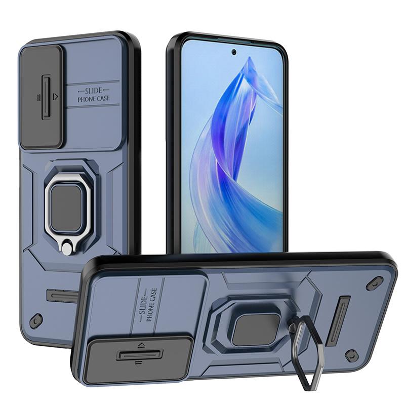 For Honor 90 Lite 5G Case Slide Camera Protect Armor Phone Cases For Honar Honer 90Lite Light 5G Magnetic Ring Holder Back Cover