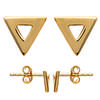 [N2595] - Gold Plated 'Triangle' Earrings - 6x6 Mm