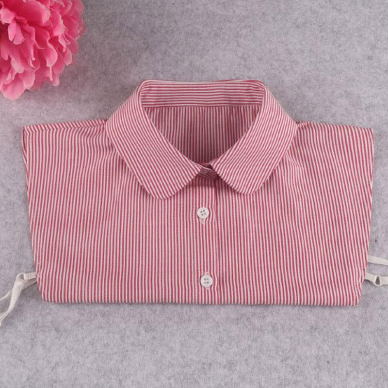 Тонкий полосатый фальшивый воротник, съемные воротники-манишки, блузка, воротник-манишка для женщин и девочек, декоративные сувениры