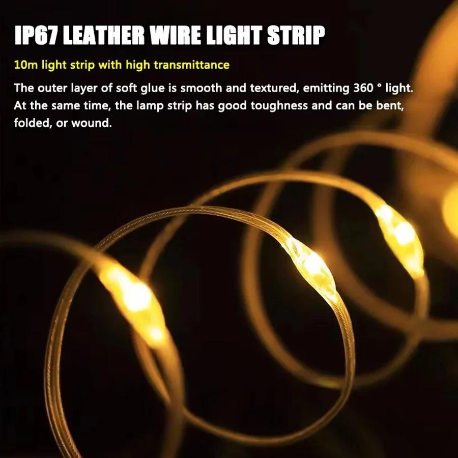 Christmas 10M Portable Camping String Light with Hook Outdoor Waterproof USB C Rechargeable LED Fairy Light Halloween New Year