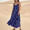 Женское летнее платье, повседневные свободные длинные пляжные платья для отдыха