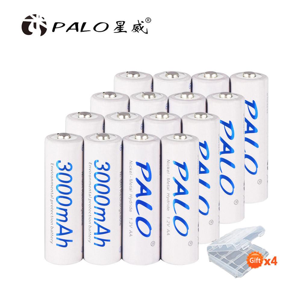PALO 1,2 В AA аккумуляторная батарея 3000 мАч Ni-MH 100% оригинальная батарея большой емкости типа AA перезаряжаемая для игрушек для фотоаппаратов KTV