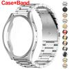 Чехол + Браслет для Samsung Galaxy Watch 7/6/5/4 40мм 44мм Браслет из нержавеющей стали Часы 6Classic 43мм 47мм Металлический ремешок TPU Чехол